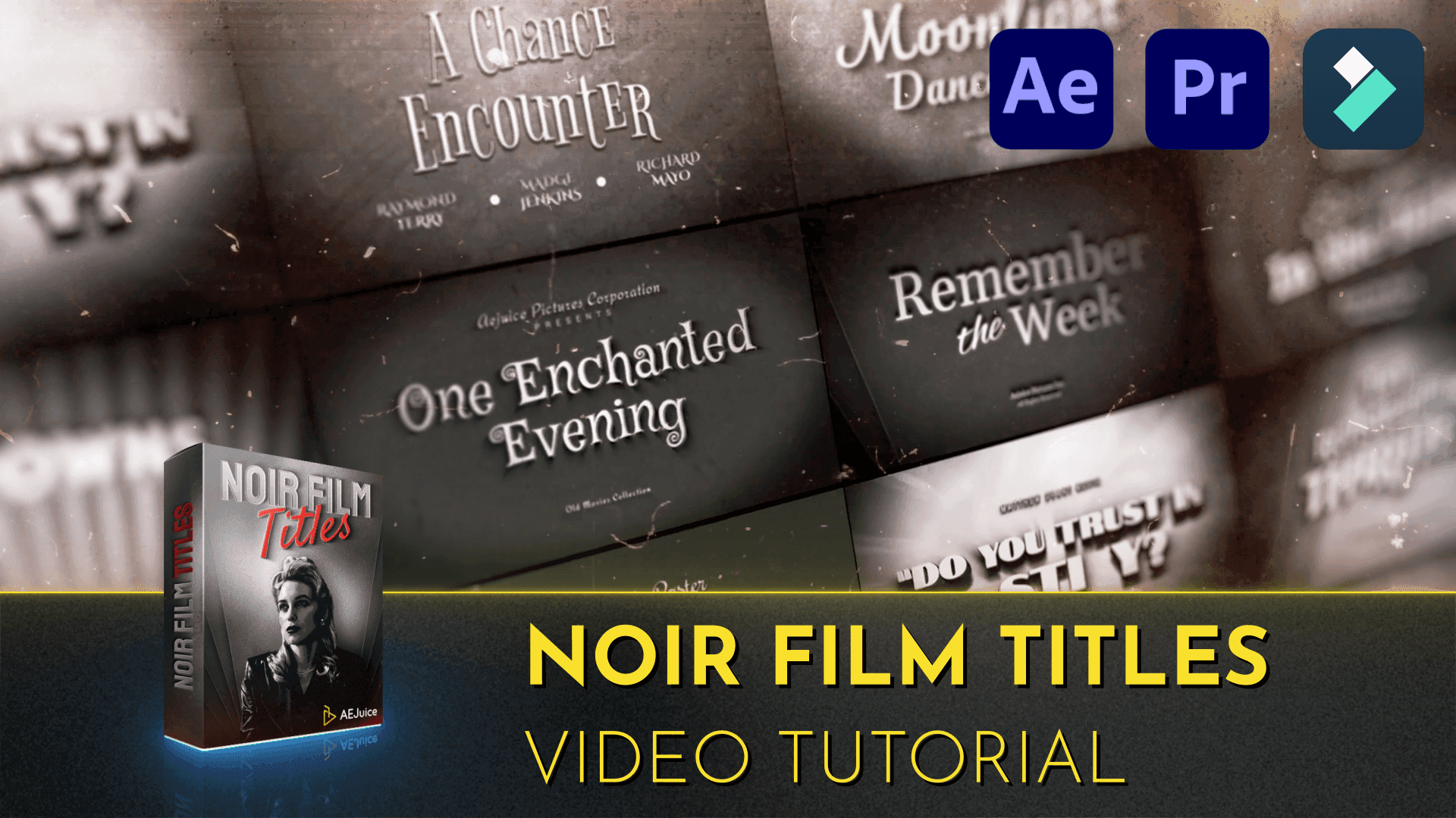 Noir Film Titles | Video Tutorial | After Effects | Premiere Pro | Filmora