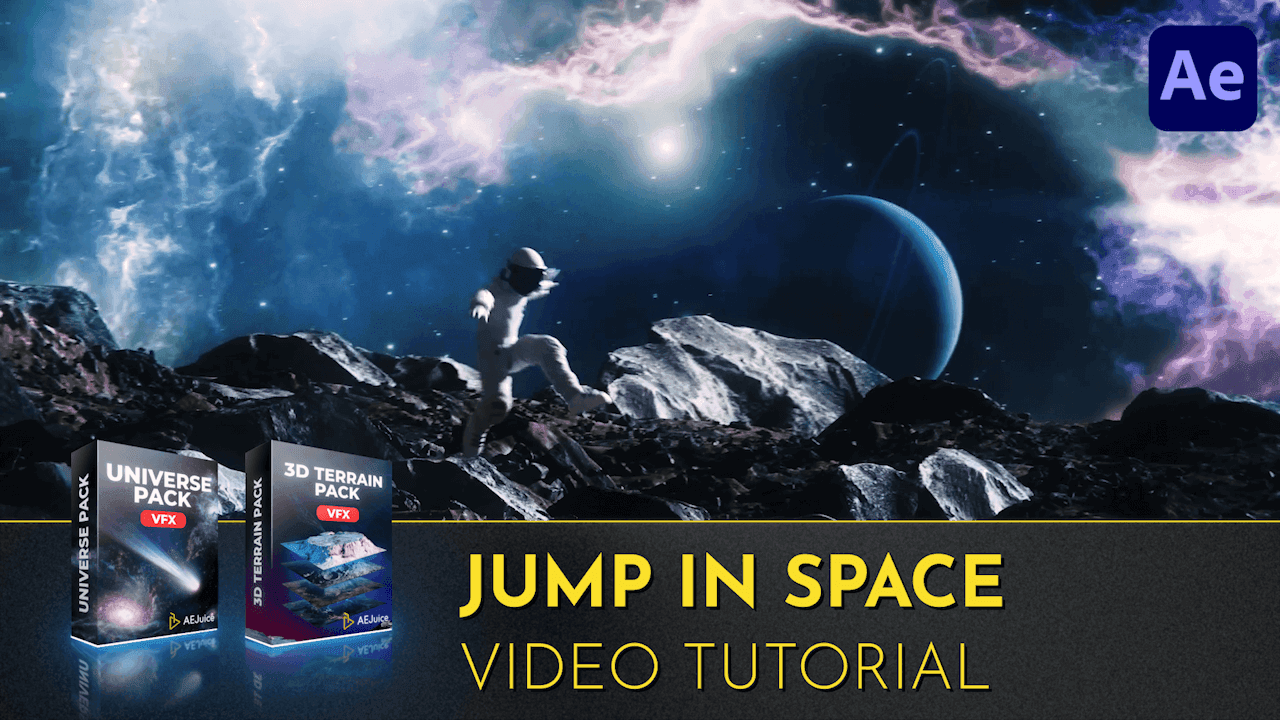 Jump in Space | Video Tutorial | After Effects | Blender | Universe Pack