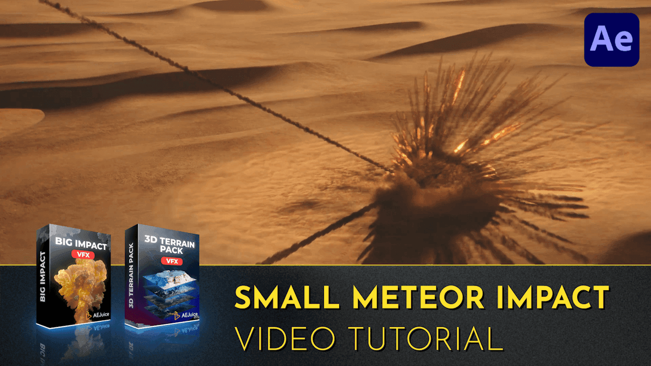 Small Meteor Impact | Video Tutorial | After Effects | Big Impact | Element 3D | 3D Terrain Pack